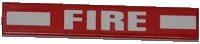 LEGO onderdeel Tile 1 x 6 with 2 White Rectangles and White 'FIRE' Pattern (Sticker) - Set 7213 6636pb053
