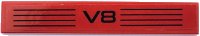 LEGO onderdeel Tile 1 x 6 with Black 'V8' and Lines Pattern (Sticker) - Set 42098 6636pb327