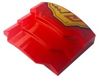 LEGO part Wedge 4 x 3 Stepped No Studs with Black Line and Gold Armor Pattern Model Left Side (Sticker) - Set 71773 66955pb003L