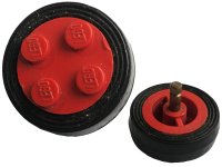 LEGO part Wheel with 4 Studs and Axle with Black Tire Smooth - Small Solid (7039 / 132old) 7039c01