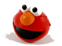 LEGO onderdeel Minifigure, Head, Modified Sesame Street Elmo with White Eyes, Orange Nose and Black Mouth Pattern 70600pb01