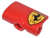LEGO part Technic, Panel Curved 2 x 3 x 1 with Ferrari Logo Black Horse on Yellow Shield Pattern Model Left Side 71682pb005L