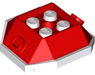 LEGO onderdeel Shell with 4 Recessed Studs, Bar Receptacles, and Hole with Molded White Bottom Pattern (73715pb01)