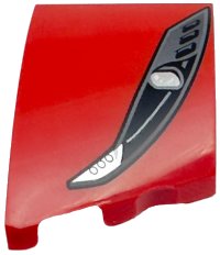 LEGO part Wedge 3 x 2 Left No Studs with Ferrari Car Headlight, Black and Dark Silver Casing, Silver Bulb Pattern 80177pb005