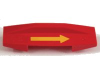 LEGO onderdeel Duplo, Train Action Brick / Reverse Brick with Yellow Arrow Pattern 81917pb01