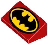LEGO part Slope 30 1 x 2 x 2/3 with Batman Logo with Black Border Pattern 85984pb154