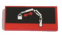 LEGO part Tile 2 x 4 with Crane Arm Movement 3 Pattern (Sticker) - Set 42043 87079pb0594