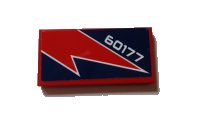 LEGO part Tile 2 x 4 with Red Lightning and '60177' Pattern (Sticker) - Set 60177 87079pb0739