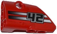 LEGO part Technic, Panel Fairing # 1 Small Smooth Short, Side A with '42' and 2 Black to White Fade Stripes Pattern (Sticker) - Set 42011 87080pb007