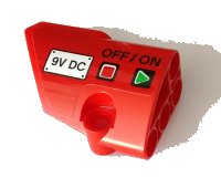 LEGO part Technic, Panel Fairing # 1 Small Smooth Short, Side A with '9V DC' and 'ON/OFF' Switch Pattern (Sticker) - Set 42082 87080pb045