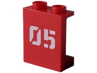 LEGO onderdeel Panel 1 x 2 x 2 with Side Supports - Hollow Studs with White '05' Pattern 87552pb119