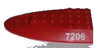 LEGO part Aircraft Fuselage Aft Section Curved Top 6 x 10 with '7206' Pattern on Both Sides (Stickers) - Set 7206 87615pb01