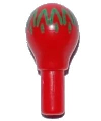 LEGO part Minifigure, Utensil Musical Instrument, Maraca with Green Geometric Pattern - Narrow Print 90301pb01