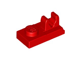 LEGO part Plate, Modified 1 x 2 with Clip with Center Cut on Top (92280)