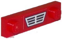 LEGO part Plate, Modified 1 x 4 with 2 Studs without Groove with Black and White Car Grille on Red Background Pattern (Sticker) - Set 60107 92593pb025