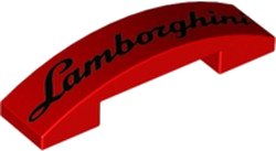 LEGO part Slope, Curved 4 x 1 x 2/3 Double with 'Lamborghini' Pattern (93273pb130)