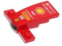 LEGO part Wedge 4 x 2 x 1 1/3 with 1 x 4 Base with Black and White Stripes, 'HUBLOT', Shell Logo, 'TNT', 'KASPERSKY lab', 'PIRELLI', 'FIAT' and Ferrari Logo Pattern (Sticker) - Set 40190 93589pb007s