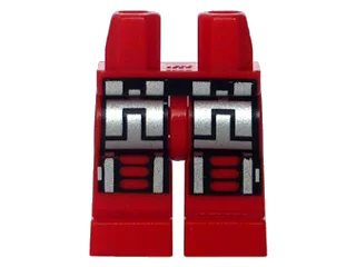 LEGO onderdeel Hips and Legs with Silver and Black Belt, Silver Armor Thigh Joints with Black Knee Pads Pattern (Spyrius, Exploriens) (970c00pb0019)