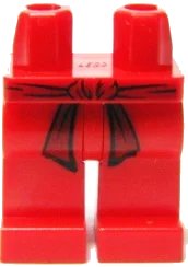 LEGO onderdeel Hips and Legs with Dark Red Belt Pattern (970c00pb0091)