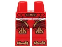 LEGO part Hips and Legs with Belt, Armor with Scales and Gold Knee Pads Pattern 970c00pb0318