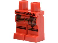 LEGO part Hips and Legs with Black and Dark Red Sash and Knee Stripes Pattern 970c00pb0376