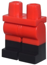 LEGO part Hips and Legs with Molded Black Lower Legs / Boots  Pattern 970c00pb0411