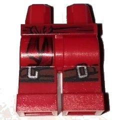 LEGO onderdeel Hips and Legs with Dark Red Sash and Reddish Brown Knee Belts Pattern (970c00pb0588)