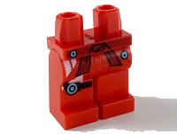 LEGO part Hips and Legs with Dark Red Sash and Medium Azure Circles Pattern 970c00pb1068