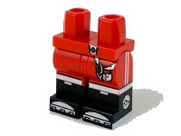 LEGO part Hips and Legs with Black Boots, Silver Key, White Cloud, White Stripes and Clouds on Sides Pattern 970c00pb1099