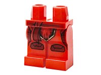 LEGO onderdeel Hips and Legs with Dark Red Sash, Mesh and Knee Pads Pattern 970c00pb1196