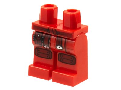 LEGO onderdeel Hips and Legs with Dark Red Sash, Pouch, and Knee Pads Pattern (970c00pb1223)