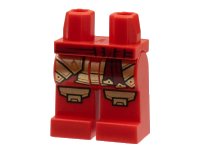 LEGO onderdeel Hips and Legs with Dark Red Sash, Gold Plate Armor and Knee Pads Pattern 970c00pb1405