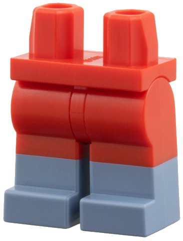 LEGO part Hips and Legs with Molded Sand Blue Lower Legs / Boots Pattern (970c00pb1854)