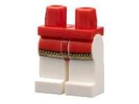 LEGO part Hips and White Legs with Red Surcoat with Gold Border Pattern 970c01pb59