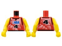 LEGO part Torso NBA Player Number 4 Pattern / Yellow NBA Arms 973bpb157c01