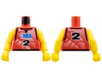 LEGO part Torso NBA Player Number 2 Pattern / Yellow NBA Arms 973bpb178c01