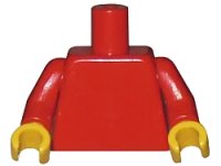 LEGO part Torso Plain / Red Arms / Yellow Hands 973c002