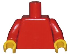 LEGO onderdeel Torso Plain / Red Arms / Yellow Hands (973c002)