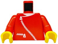 LEGO onderdeel Torso Jacket with White Zippers and Neck Pattern / Red Arms / Yellow Hands 973p0ac04