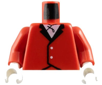 LEGO onderdeel Torso Riding Jacket Pattern / Red Arms / White Hands (973p12c01)