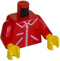 LEGO part Torso Zipper Straight on Jacket Pattern / Red Arms / Yellow Hands 973p13c01