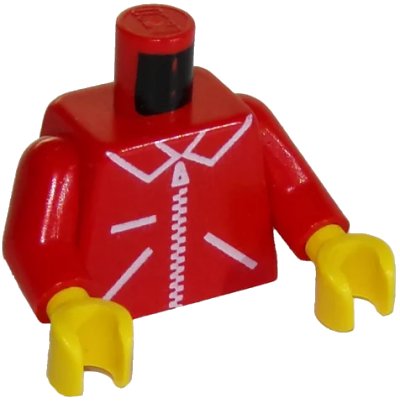 LEGO onderdeel Torso Zipper Straight on Jacket Pattern / Red Arms / Yellow Hands (973p13c01)