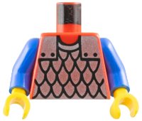 LEGO onderdeel Torso Castle Silver Scale Mail Armor Pattern / Blue Arms / Yellow Hands 973p41c02