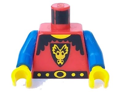 LEGO onderdeel Torso Castle Dragon Knights Dragon Face on Shield Pattern / Blue Arms / Yellow Hands (973p4bc02)