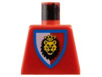 LEGO part Torso Castle Royal Knights Lion Head on Red/White Shield Pattern 973p4d