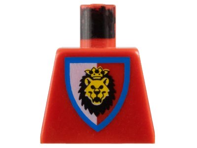 LEGO onderdeel Torso Castle Royal Knights Lion Head on Red/White Shield Pattern (973p4d)