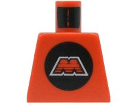 LEGO part Torso Space Large Black Circle with Red Letter M with White Border Pattern (M:Tron) 973p68
