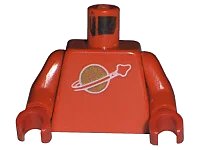 LEGO onderdeel Torso Space Classic Moon Pattern / Red Arms / Red Hands (973p90c02)