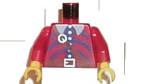 LEGO onderdeel Torso Pirate Imperial Armada Brown belt and Blue Pattern / Red Arms / Yellow Hands 973pb0019c01