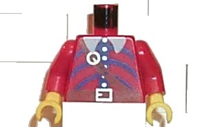 LEGO onderdeel Torso Pirate Imperial Armada Brown belt and Blue Pattern / Red Arms / Yellow Hands (973pb0019c01)